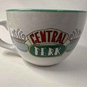 24 oz FRIENDS Central Perk White Green Large Coffee Mug Soup Bowl Warner Bros.
